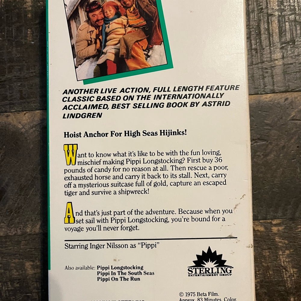 Pippi Longstocking: Pippi Goes on Board — Pink & Yellow VHS - Picture 2 of 7